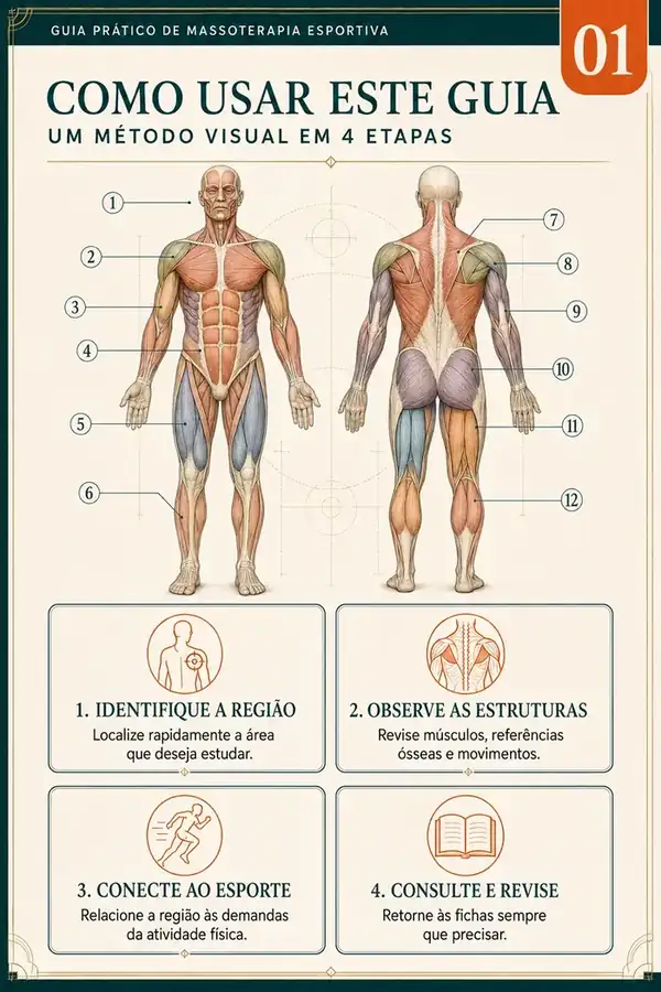 Exemplo de página do Guia Prático de Massoterapia Esportiva